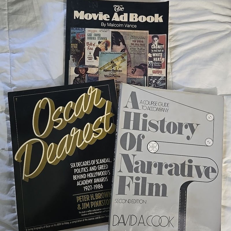 History of Narritive Film, Oscar Dearest, Movie Ad Book 3 book lot film history