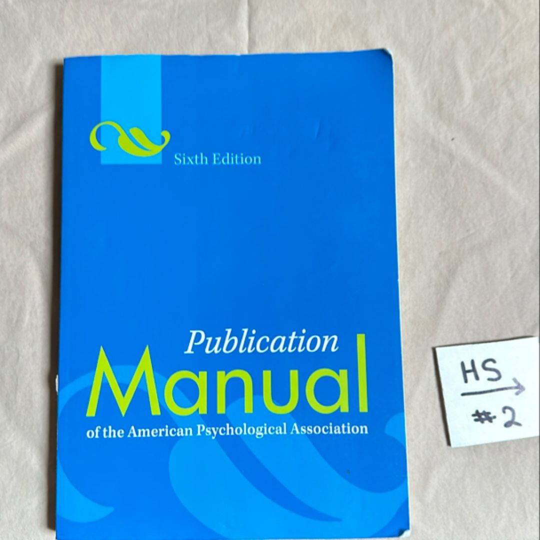 Publication Manual of the American Psychological Association