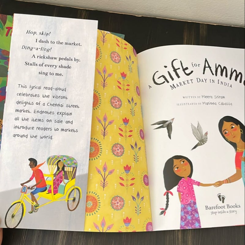 Bundle! Two Barefoot Books: The Parrot Tico Tango & A Gift for Amma Market Day in India