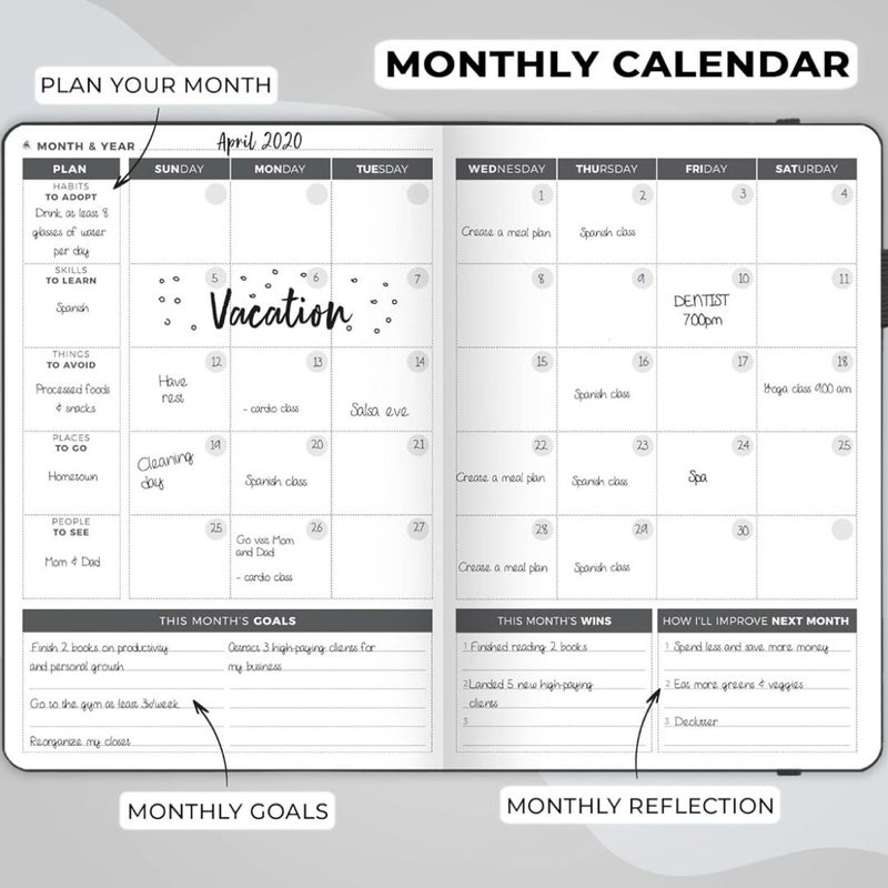 Orange Clever Fox Planner weekly planner monthly non-dated undated