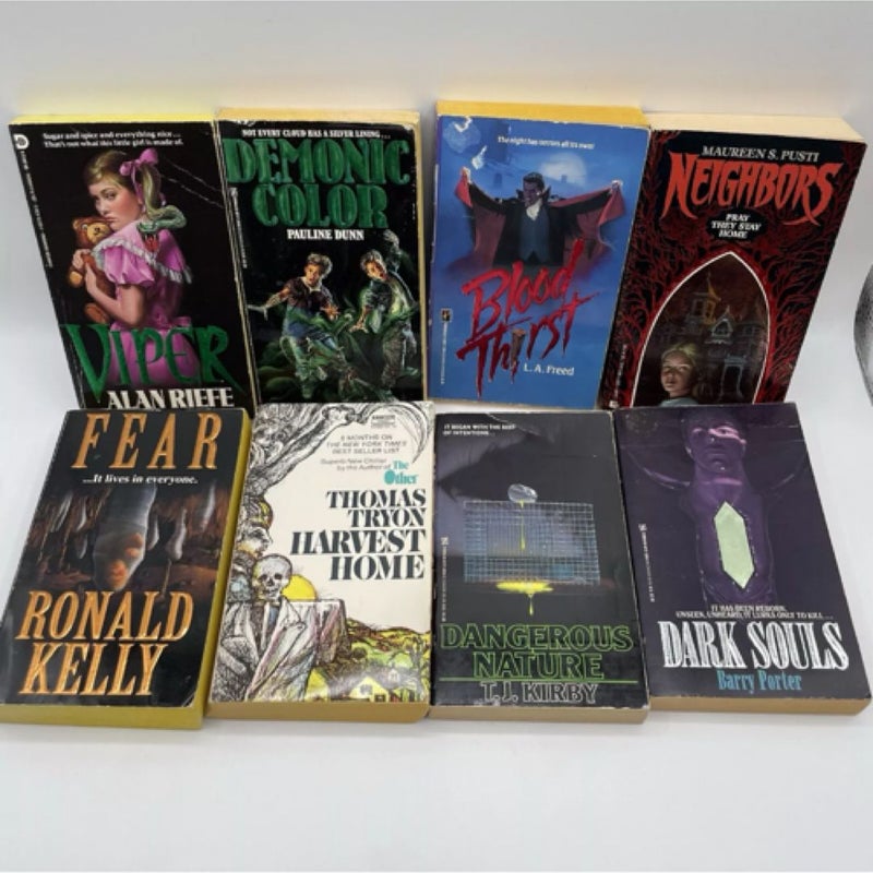 Lot of 8 Vintage Horror Paperbacks from Hell Rare Mass Market 70s 80s Books