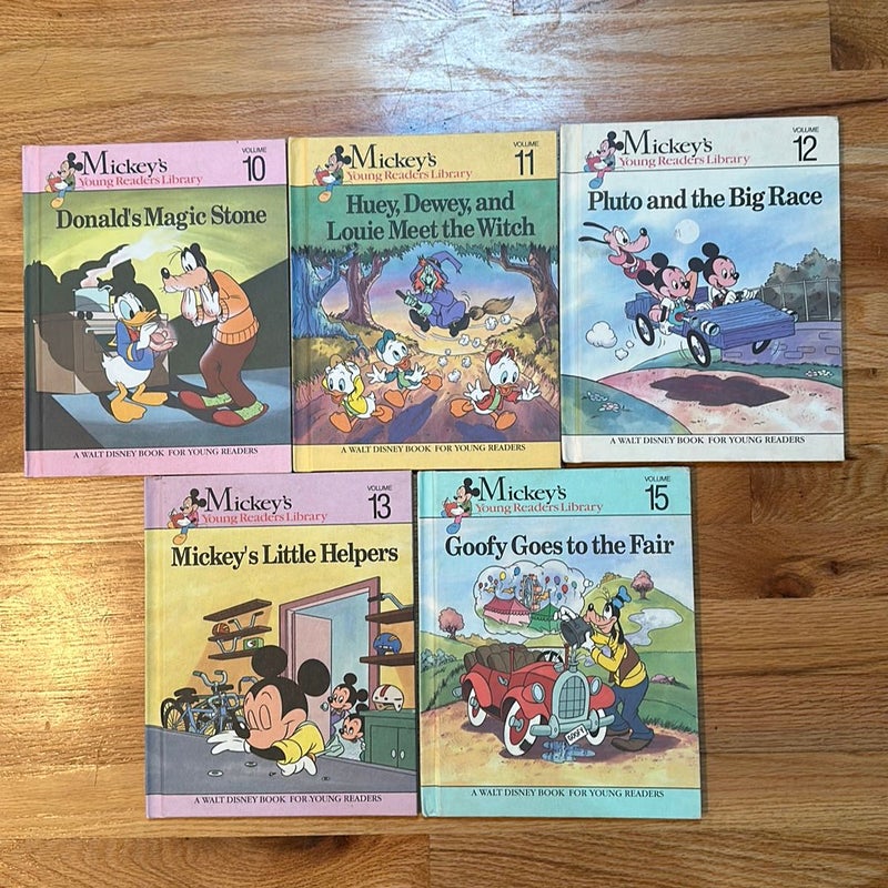 Lot of 4 Hardcover Disney Books for Children from Mickey’s Young Readers Library 