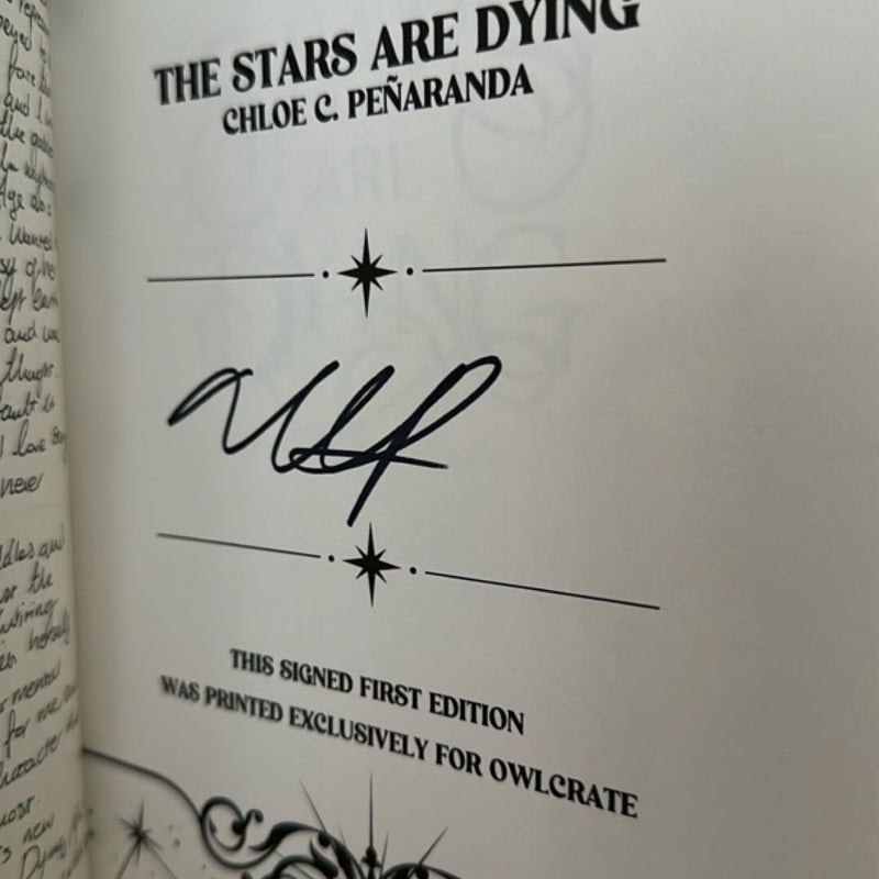 The Stars Are Dying-owlcrate signed