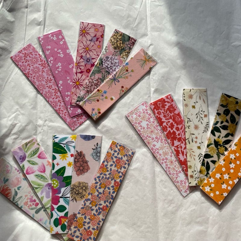 2 handmade laminated bookmarks 