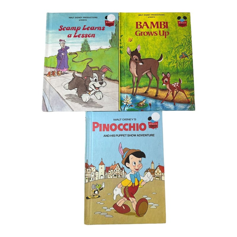 3 Vintage Walt Disney Books 