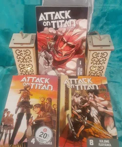 Attack on Titan volumes 1 , 4, & 8manga lot