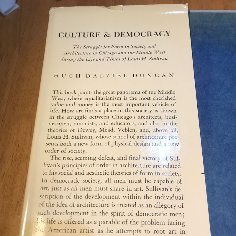 Culture and Democracy * 1965 ed.