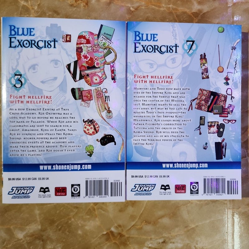 Blue Exorcist, Vol. 1, 2, 3, 7, 11 & 12