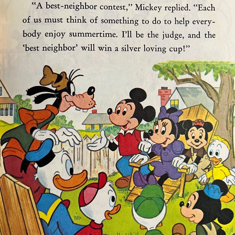 Disney Mickey Mouse And The Best Neighbor Contest - Vintage 1977 