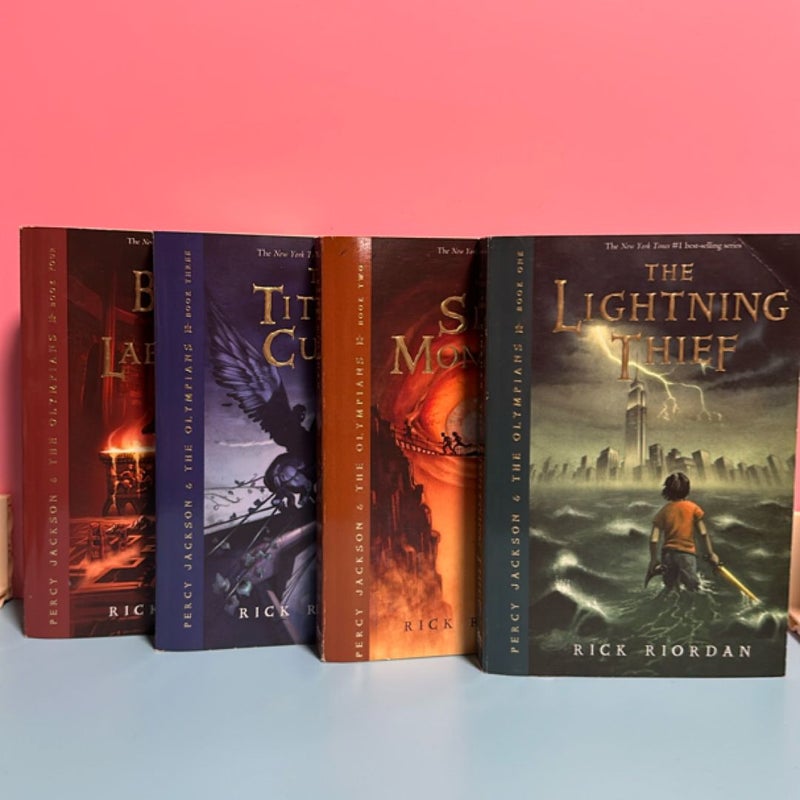 Percy Jackson and the Olympians Books 1-4. 1st / First Edition