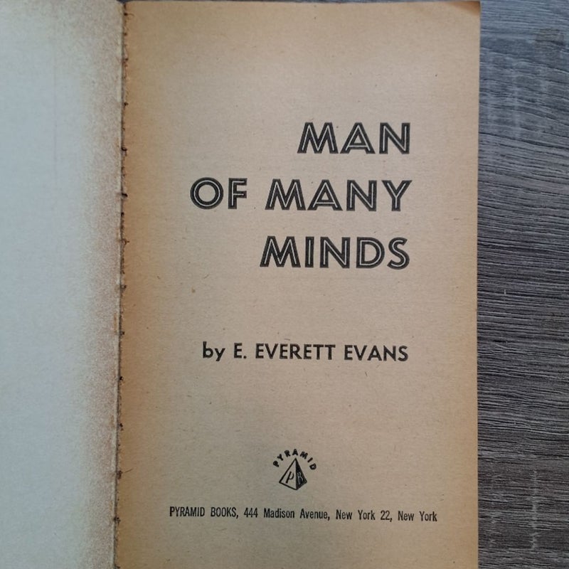 Man of Many Minds By E. Everett Evans 1959 Pyramid Paperback