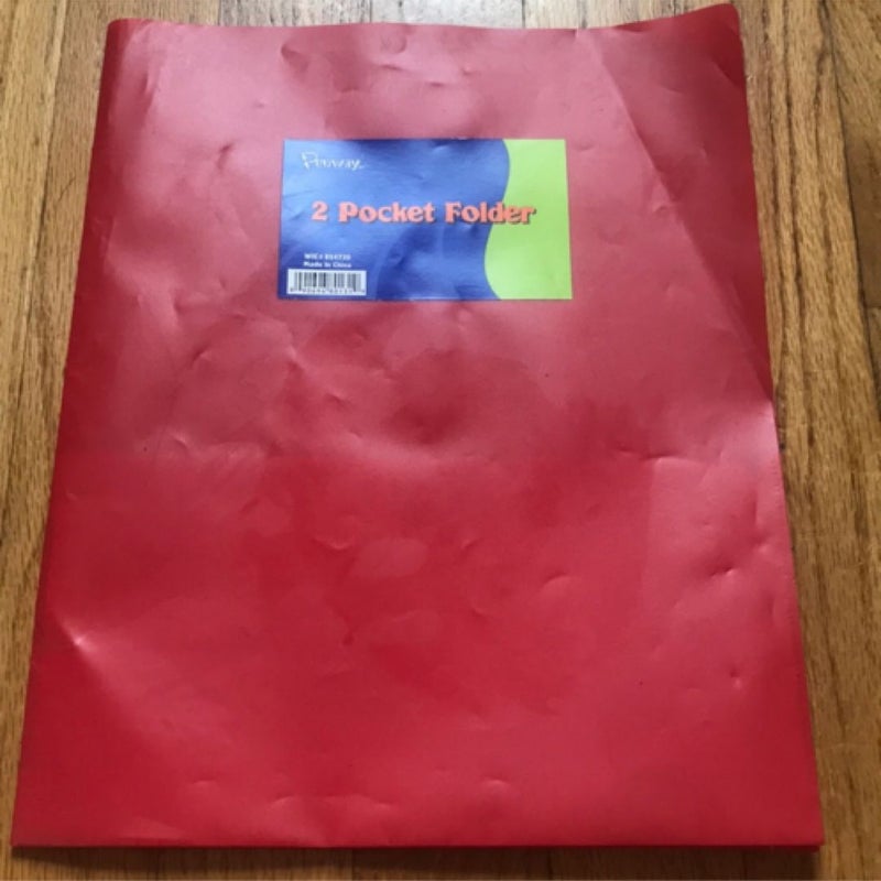 Penway red plastic 2 pocket folder