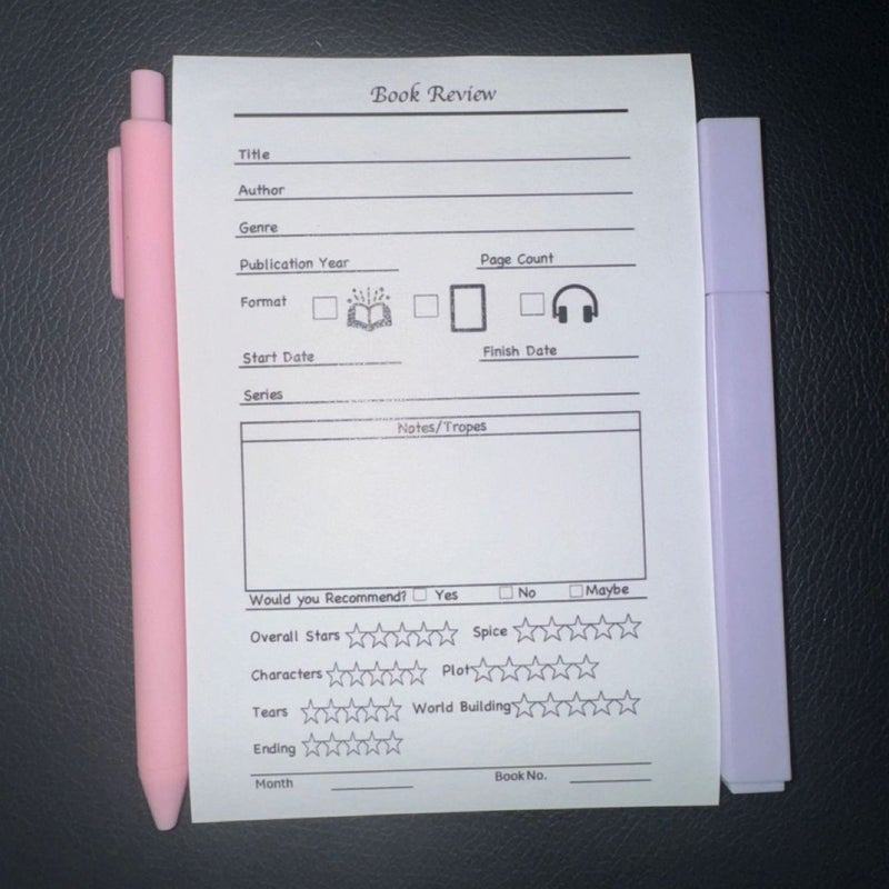 Book Review Sticky Notes Notepad