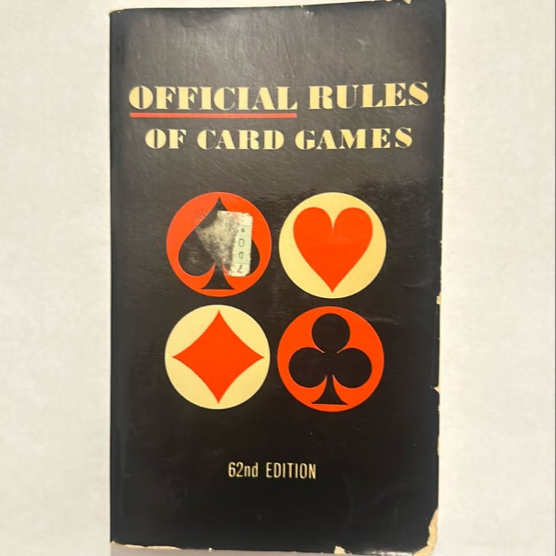 Official Rules Of Cards Games 62nd Edition 1976