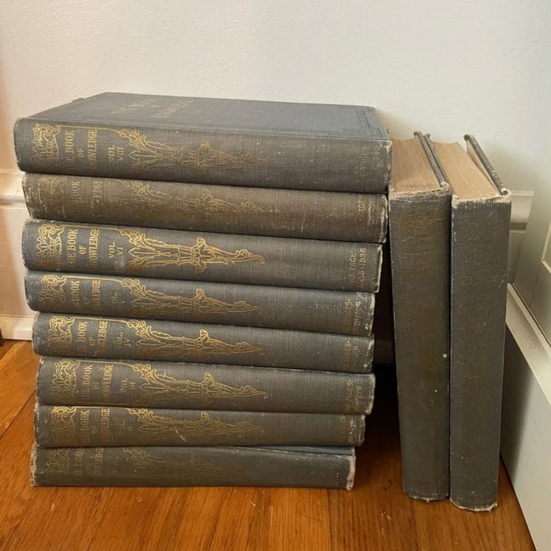 Antique 1912 The Book Of  Knowledge Children’s Encyclopedia 10 Volume Set 1-8