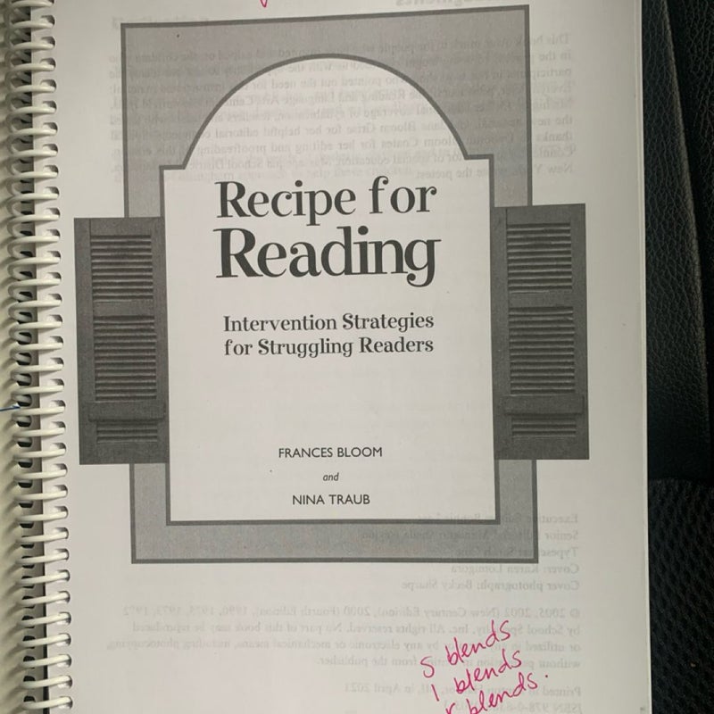 Recipe for Reading