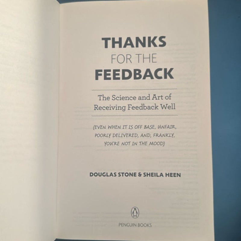 Thanks for the Feedback