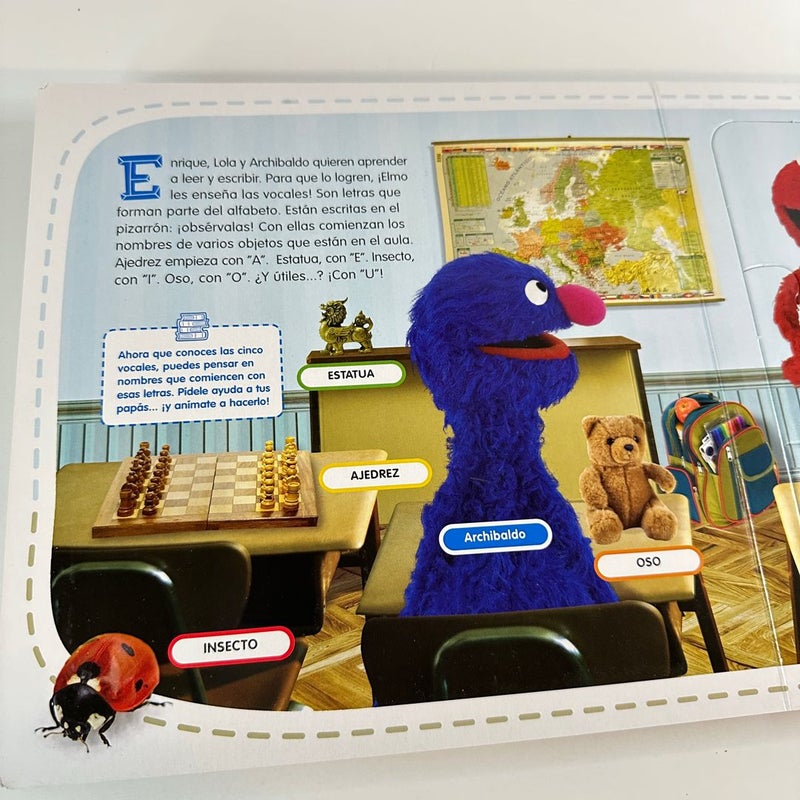 Spanish Plaza Sesamo Los oficios de Elmo Sera Maestro with Puzzles