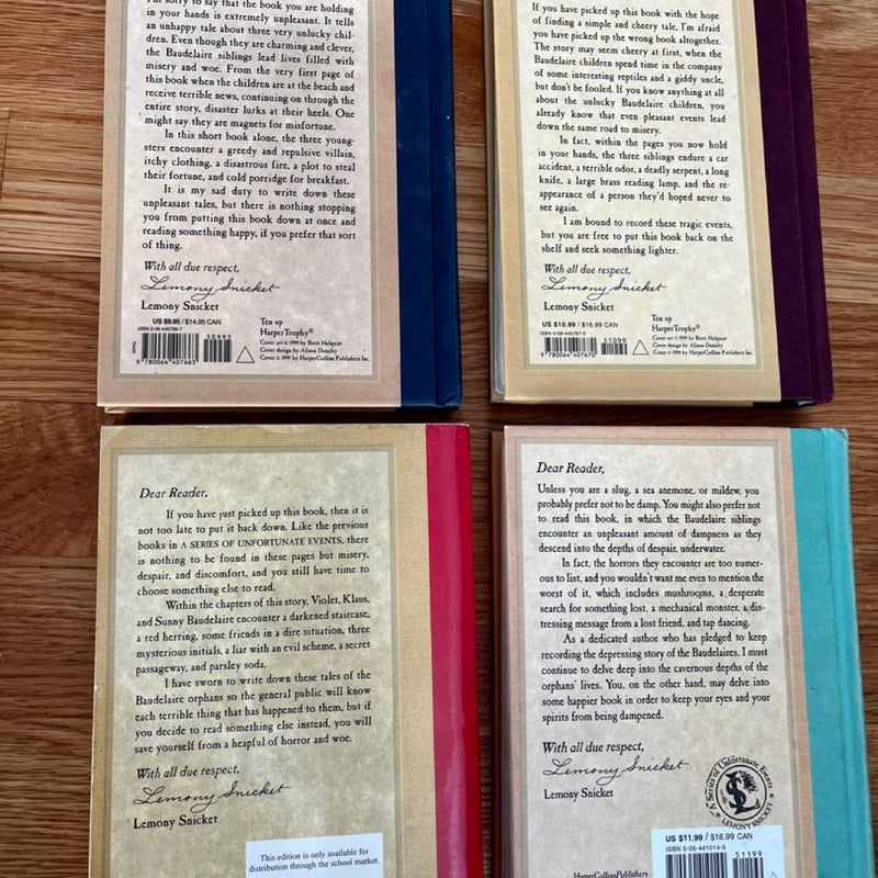 Set Bundle Lemony Snicket A Series of Unfortunate Events Chapter Books RL 4 and up