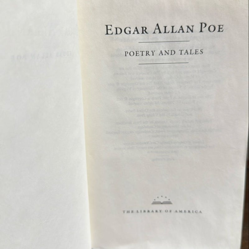 Edgar Allan Poe: Poetry and Tales (LOA #19)