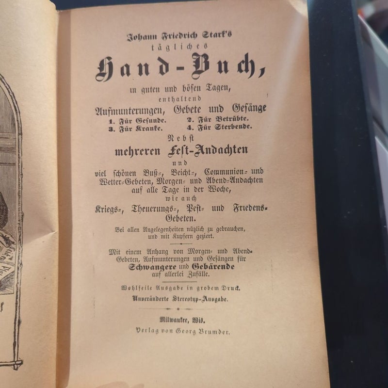 Antique Christian Book STARK'S DAILY HAND-BOOK by John Frederick Stark 1879