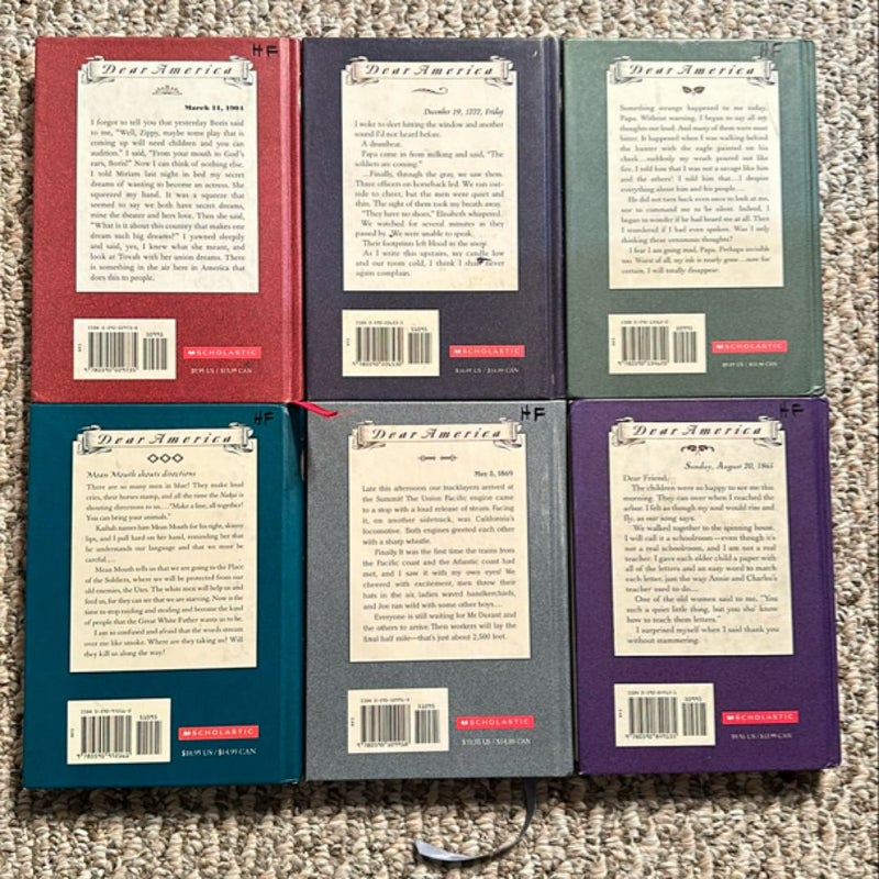 Lot/Bundle of 6 Dear America Diary books