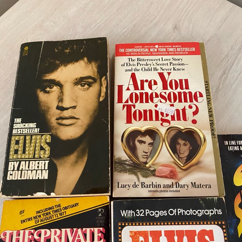 Lot of Five (5) Vintage Elvis Presley Mass Market Paperback Books