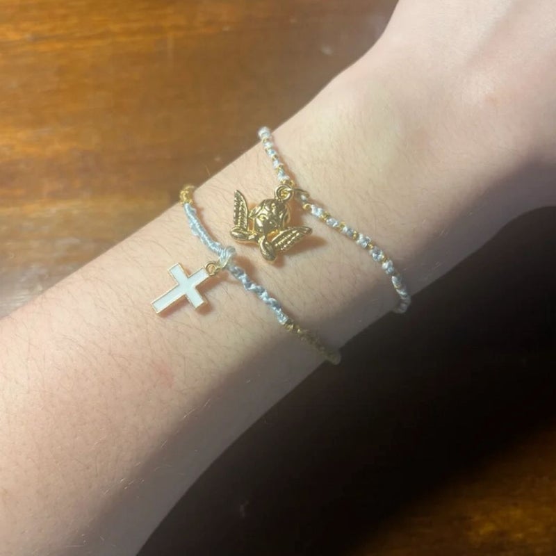 Angel & The Cross - Handmade Bracelet Pair