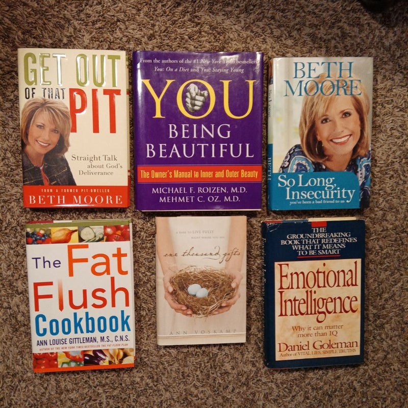 Six self-help hardcover books in excellent condition.