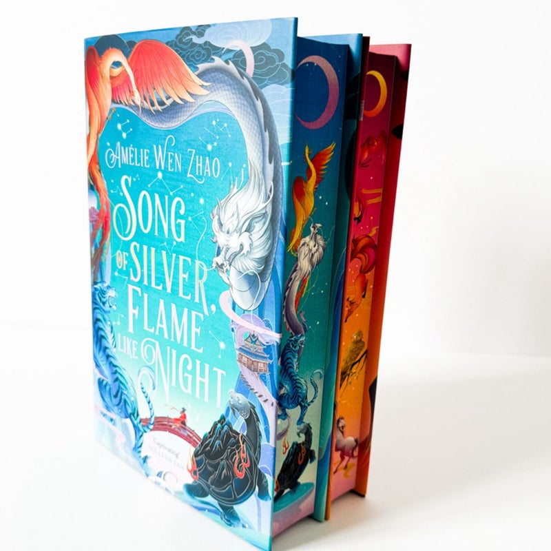 Song of Silver, Flame Like Night and Dark Star Burning, Ash Falls White (SIGNED Illumicrate
