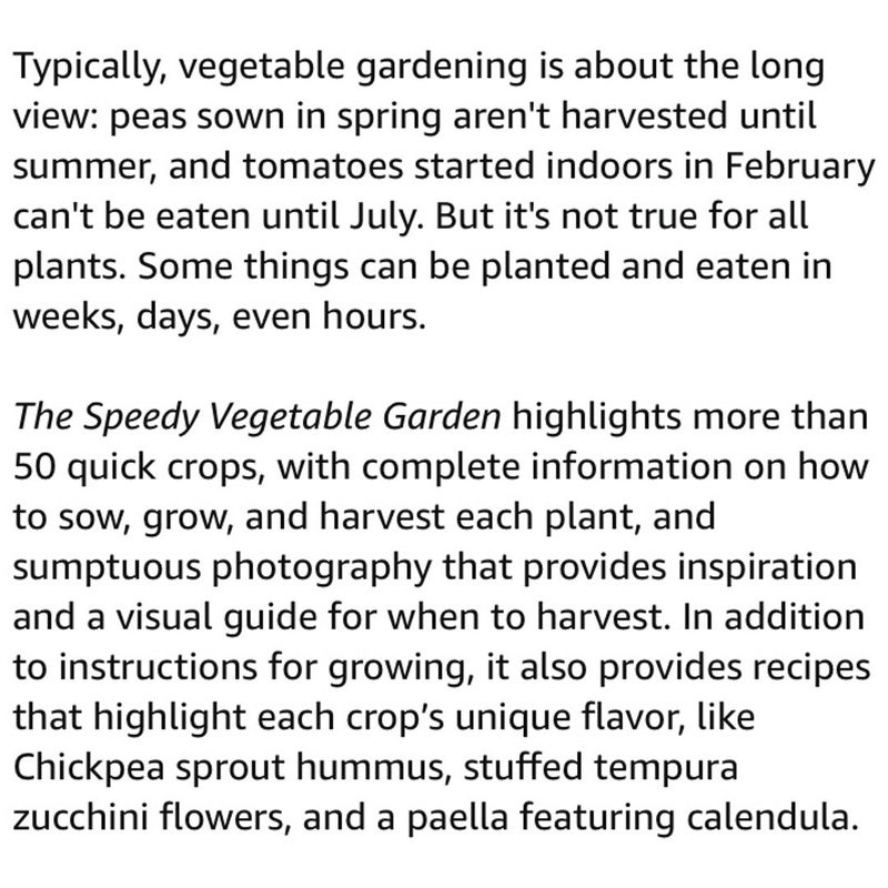 The Speedy Vegetable Garden