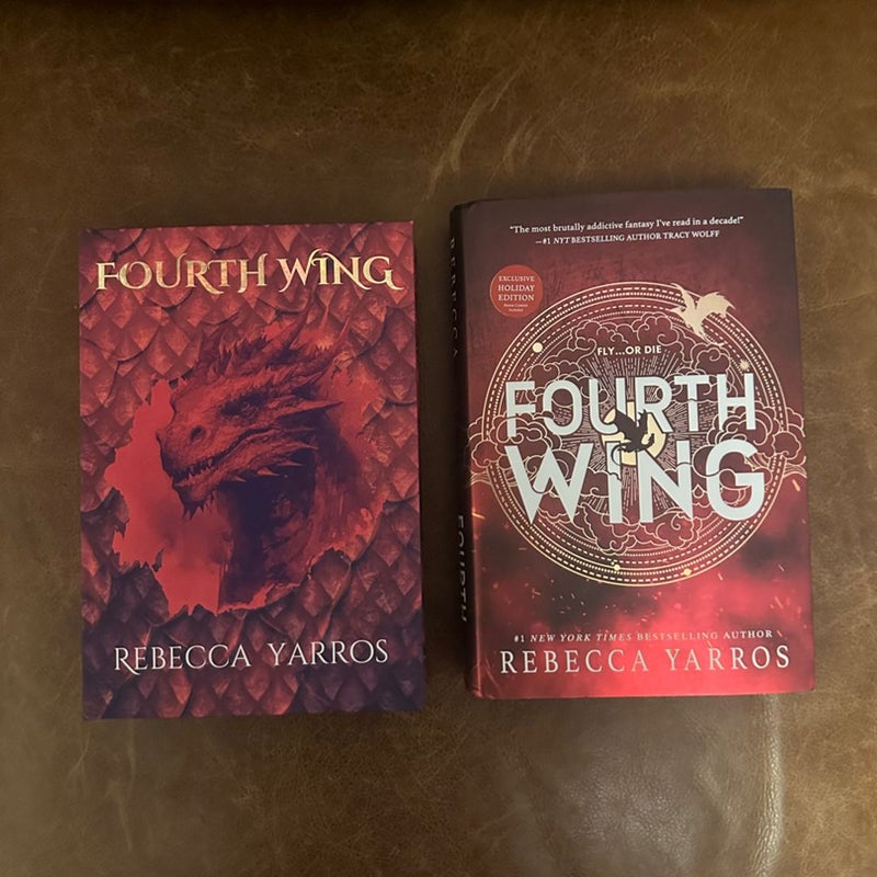 Fourth Wing signed special edition with sprayed edges & fourth wing holiday edition