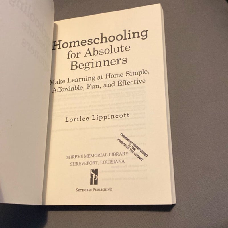 Homeschooling for Absolute Beginners