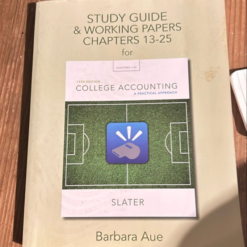 Study Guide and Working Papers for College Accounting