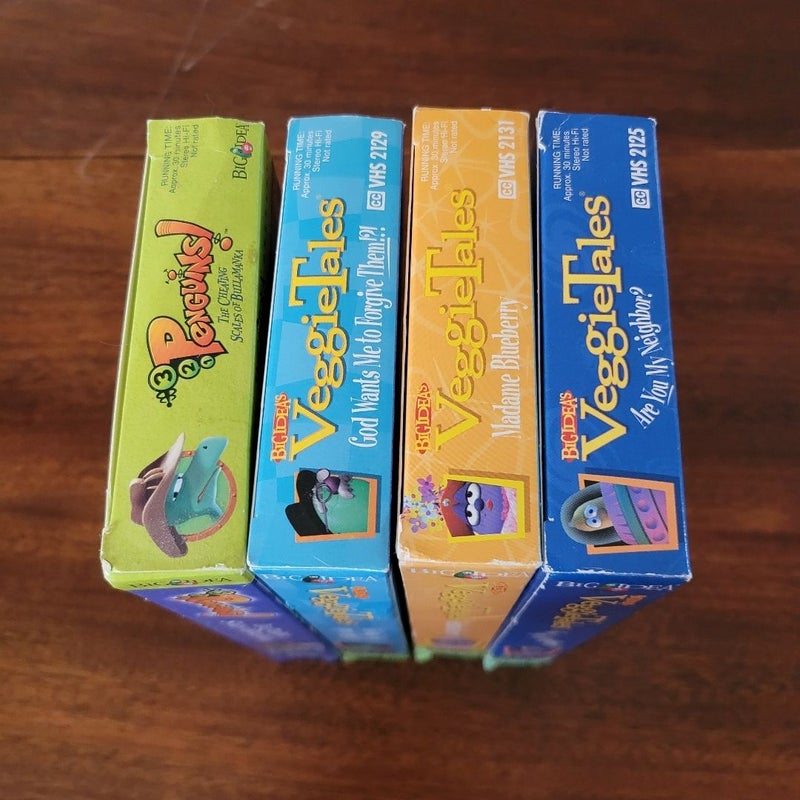 Lot of 4 Big Idea VHS Veggietales 123 Penguins