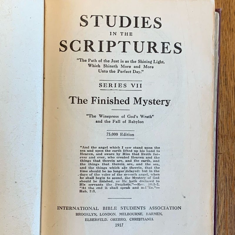 The Finished Mystery : Studies In The Scriptures 7