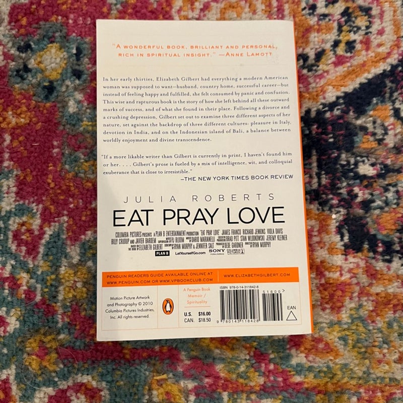 Eat Pray Love: Movie Tie-in Cover VERY GOOD Trade PB