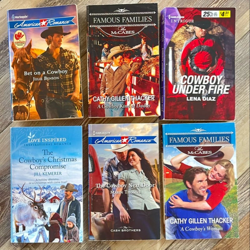 Collection of Cowboy Romance Novels - 6 in All