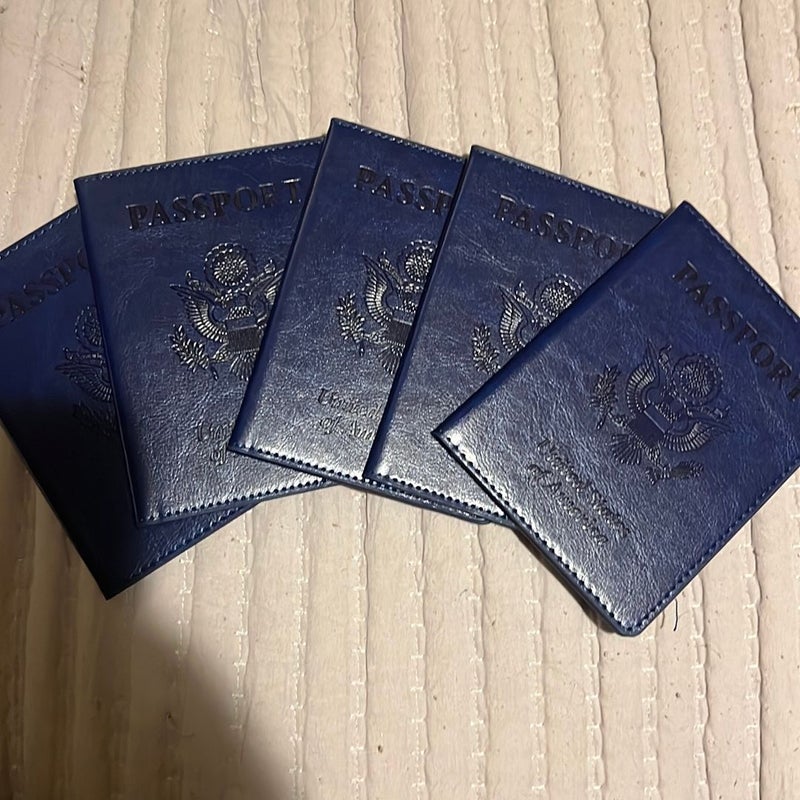 Pack of 5 Waterproof Passport Covers (synthetic leather)