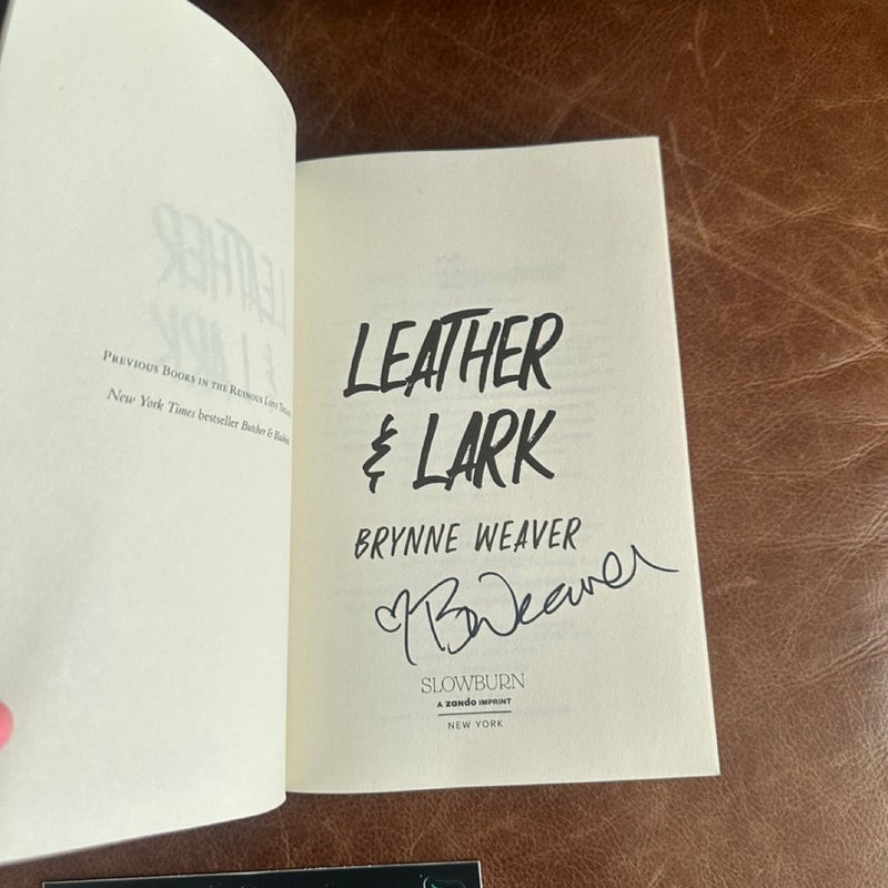 Butcher and blackbird and leather and lark signed