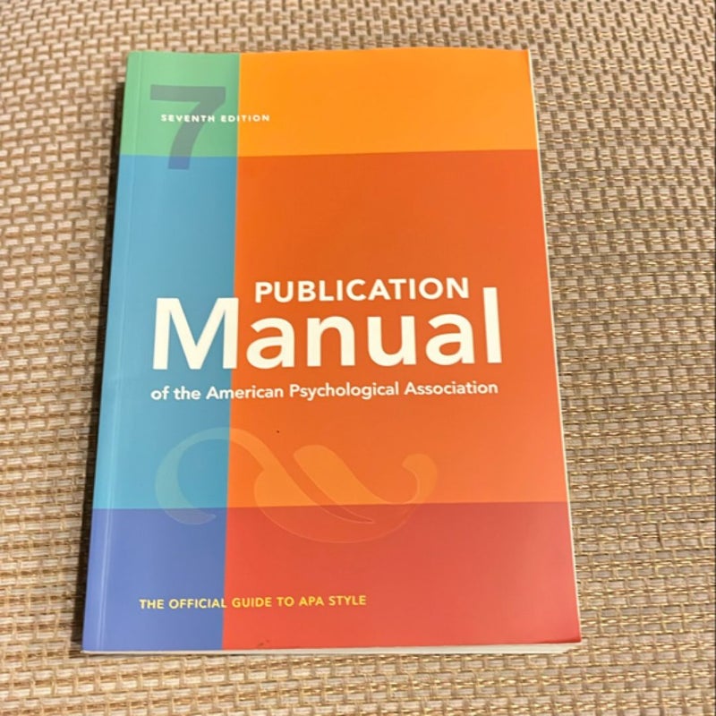 Publication Manual of the American Psychological Association