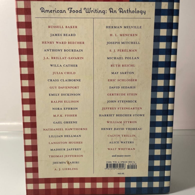 American Food Writing: An Anthology with Classic Recipes by Molly O'Neill 1st Ed