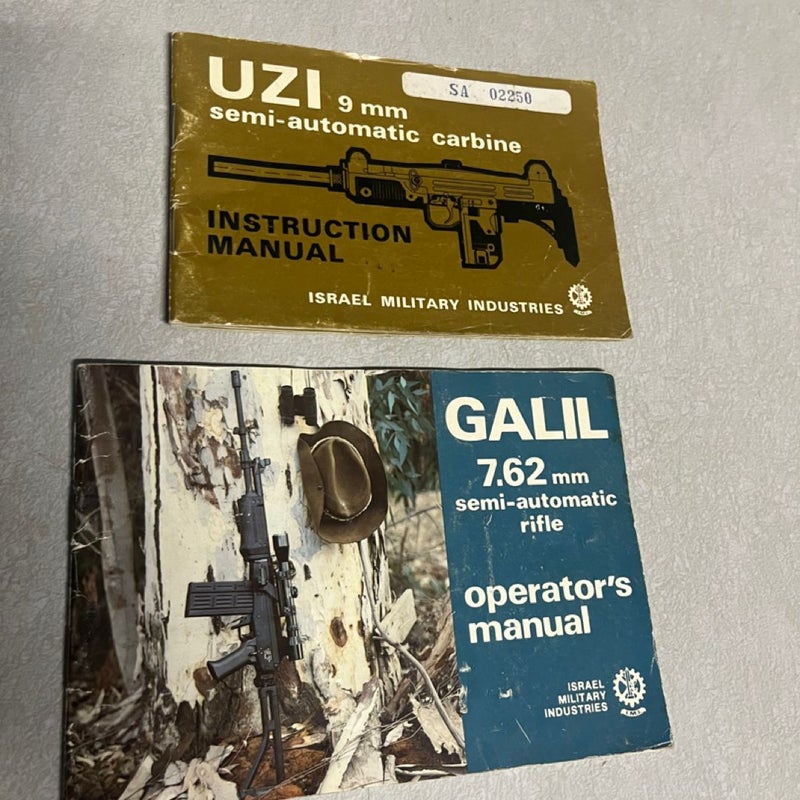 2 booklet Operators manual for Uzi and Galil