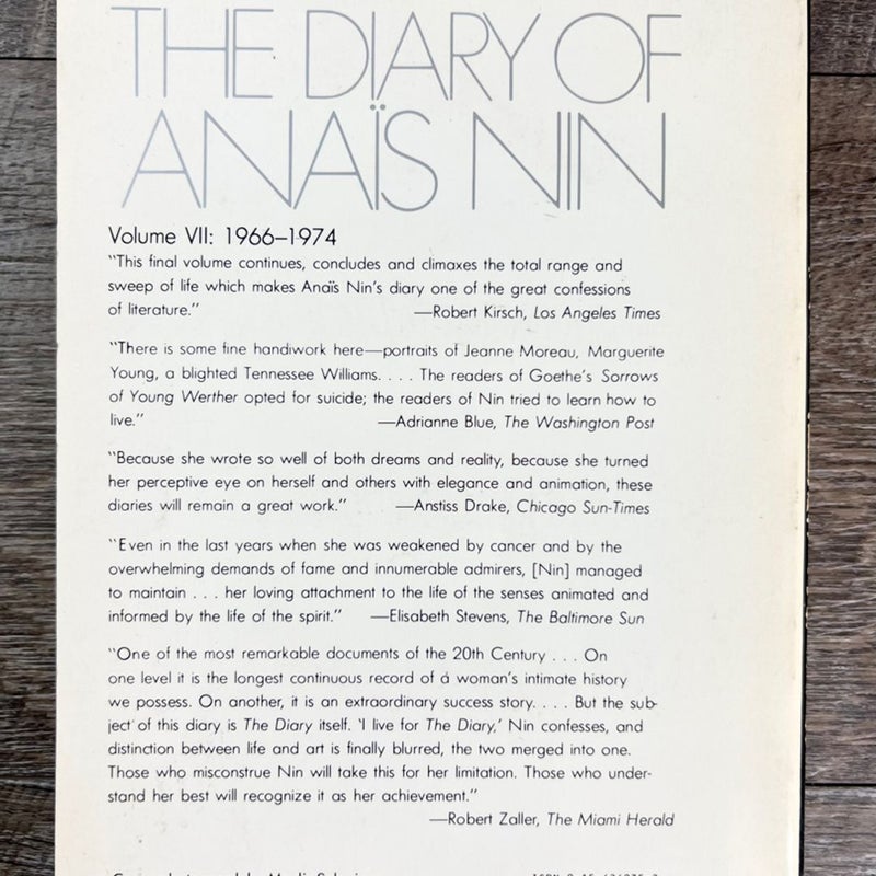 The Diary of Anais Nin Volume 7 1966-1974