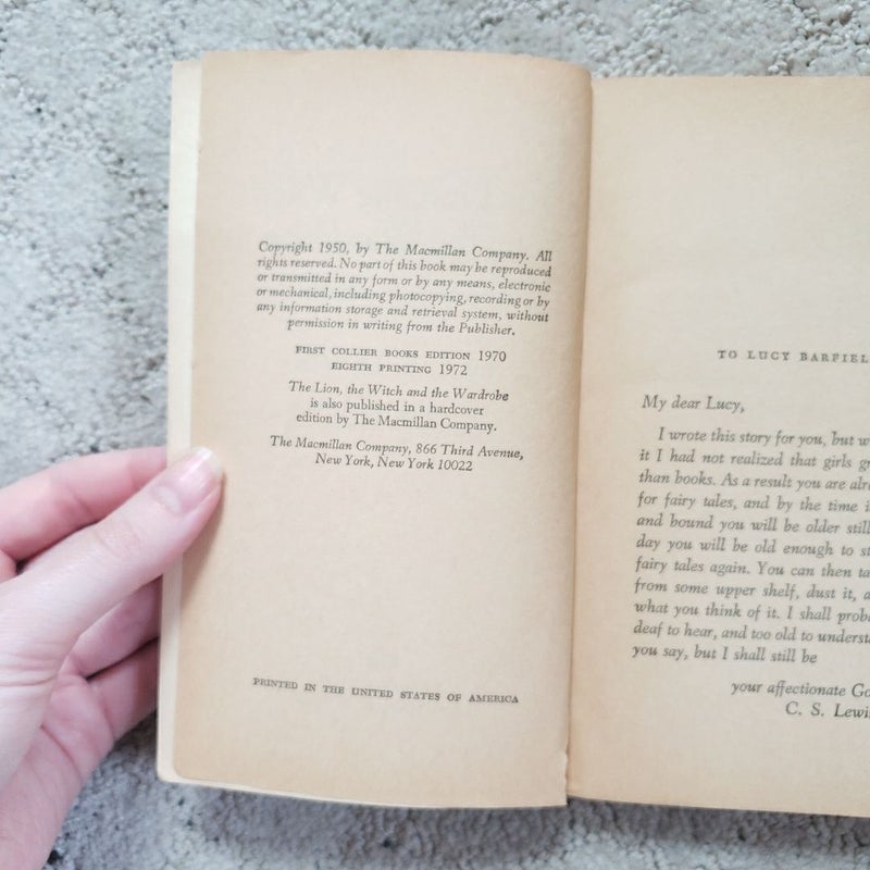 The Lion, the Witch and the Wardrobe (8th Collier Books Printing, 1972) 