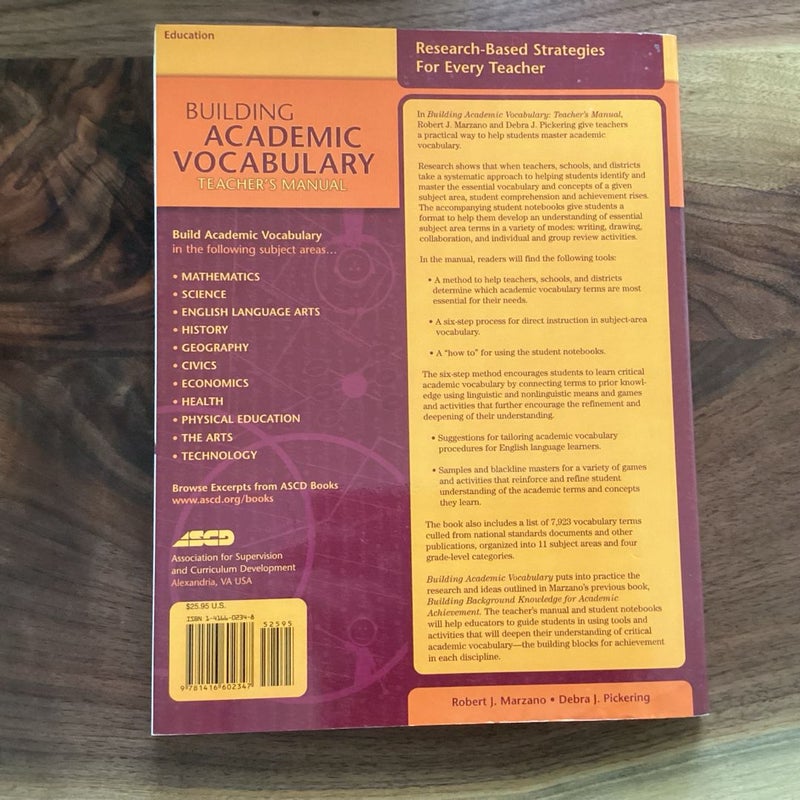 Building Academic Vocabulary