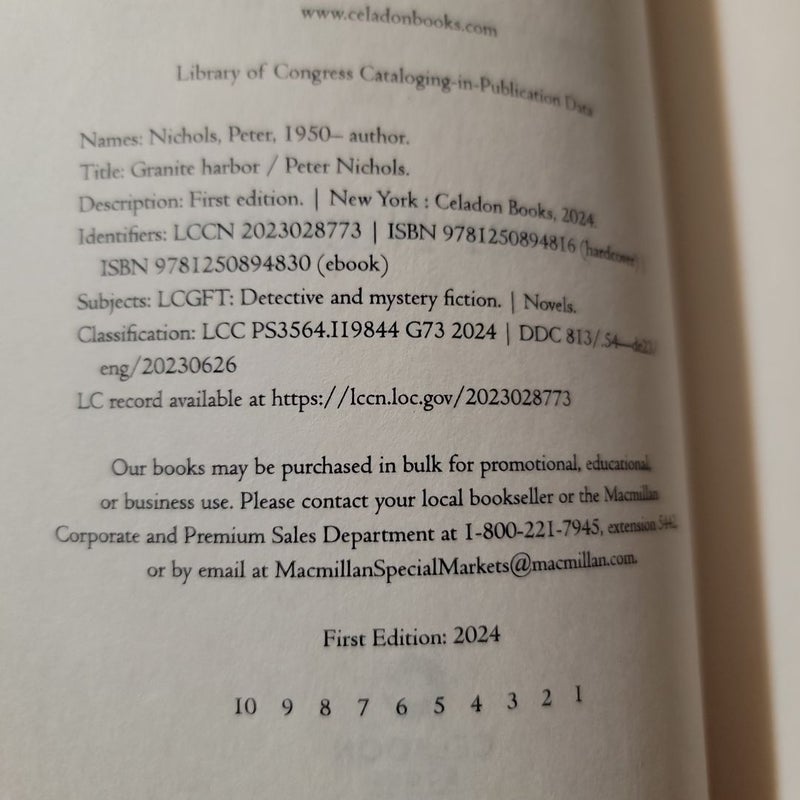 Granite Harbor (2024 First Edition ARC)