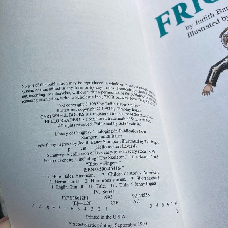 Five Funny Frights Hello Reader Level 4 Grades 2 & 3 by Judith Bauer ...