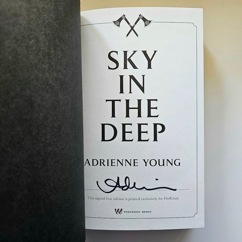 Owlcrate Sky in The Deep SIGNED by Adrienne Young FIRST Edition