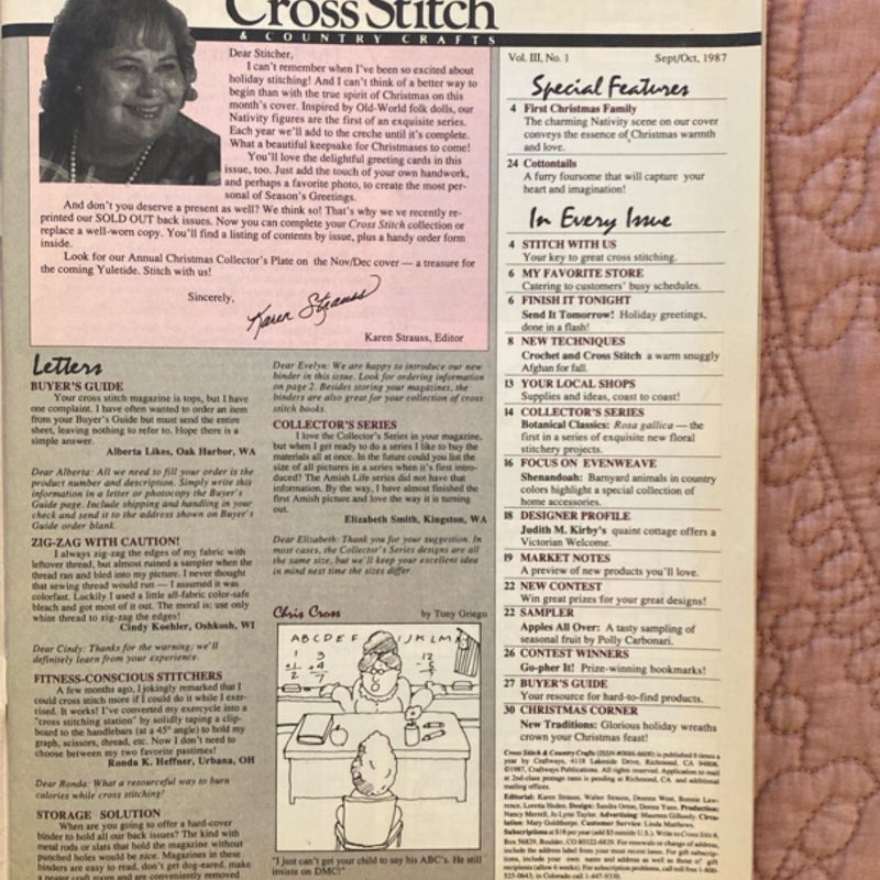 Cross Stitch & Country Crafts Magazine (Sept/Oct 1987)